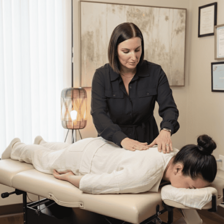 Sooner practicing Healing Touch